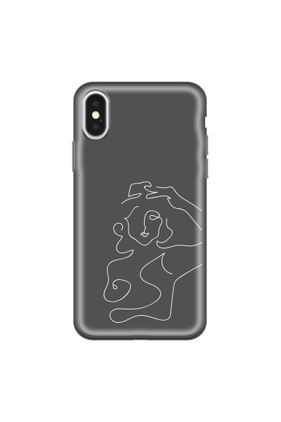APPLE - iPhone X - Soft Clear Case - Grey Silhouette