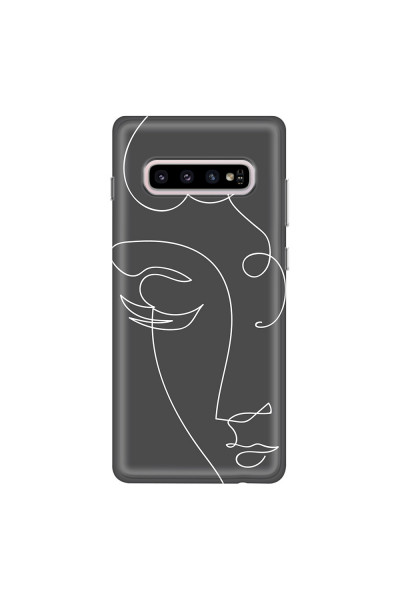 SAMSUNG - Galaxy S10 - Soft Clear Case - Light Portrait in Picasso Style