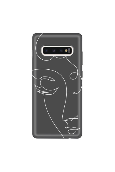 SAMSUNG - Galaxy S10 Plus - Soft Clear Case - Light Portrait in Picasso Style