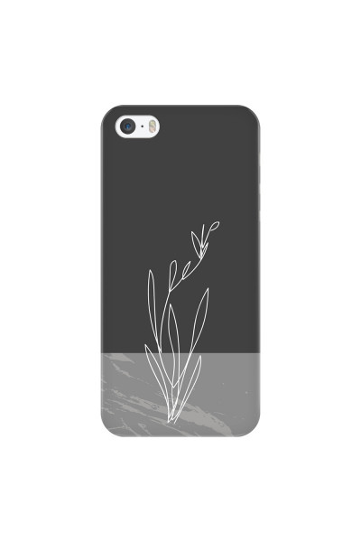 APPLE - iPhone 5S/SE - 3D Snap Case - Dark Grey Marble Flower
