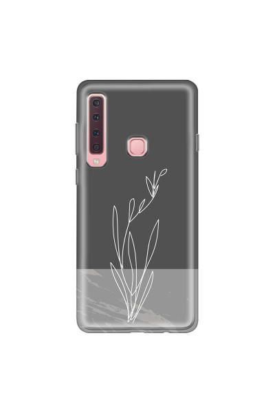 SAMSUNG - Galaxy A9 2018 - Soft Clear Case - Dark Grey Marble Flower