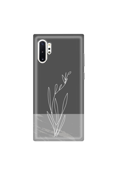 SAMSUNG - Galaxy Note 10 Plus - Soft Clear Case - Dark Grey Marble Flower