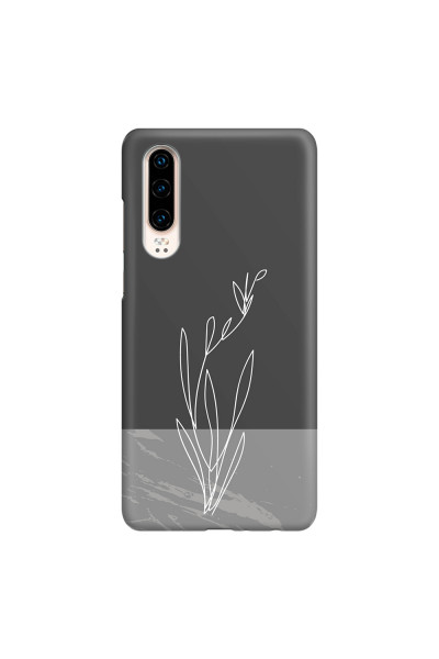 HUAWEI - P30 - 3D Snap Case - Dark Grey Marble Flower
