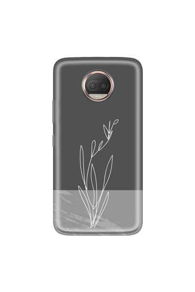 MOTOROLA by LENOVO - Moto G5s Plus - Soft Clear Case - Dark Grey Marble Flower
