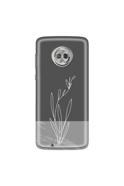 MOTOROLA by LENOVO - Moto G6 - Soft Clear Case - Dark Grey Marble Flower