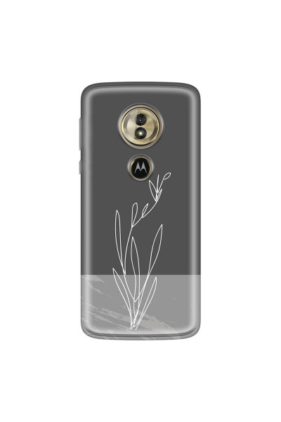 MOTOROLA by LENOVO - Moto G6 Play - Soft Clear Case - Dark Grey Marble Flower
