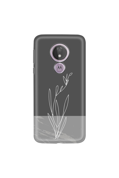 MOTOROLA by LENOVO - Moto G7 Power - Soft Clear Case - Dark Grey Marble Flower