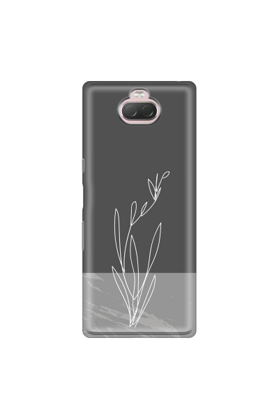 SONY - Sony Xperia 10 - Soft Clear Case - Dark Grey Marble Flower