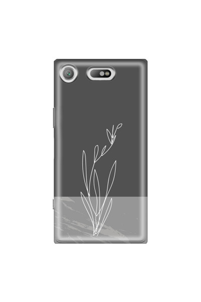SONY - Sony Xperia XZ1 Compact - Soft Clear Case - Dark Grey Marble Flower