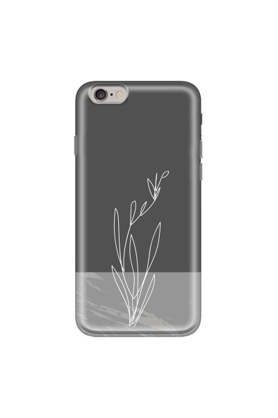 APPLE - iPhone 6S - Soft Clear Case - Dark Grey Marble Flower