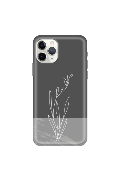 APPLE - iPhone 11 Pro - Soft Clear Case - Dark Grey Marble Flower