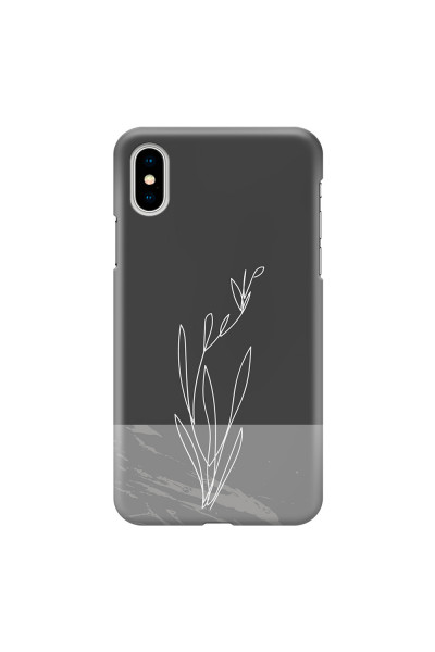 APPLE - iPhone X - 3D Snap Case - Dark Grey Marble Flower