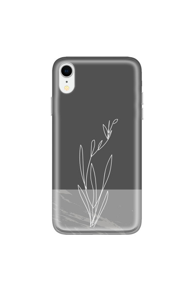 APPLE - iPhone XR - Soft Clear Case - Dark Grey Marble Flower