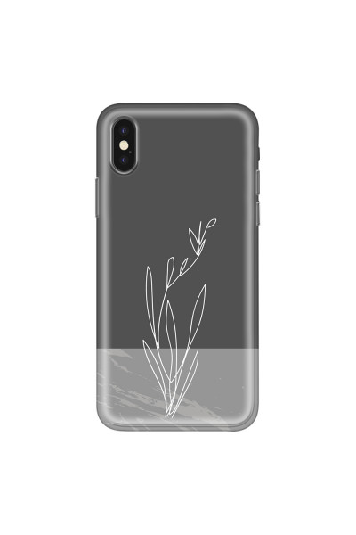 APPLE - iPhone XS Max - Soft Clear Case - Dark Grey Marble Flower