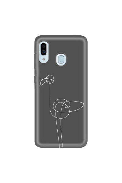 SAMSUNG - Galaxy A20 / A30 - Soft Clear Case - Flamingo Drawing