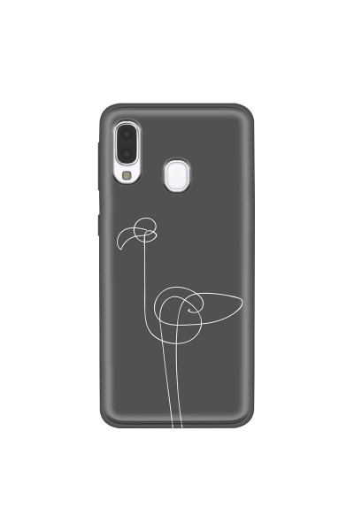 SAMSUNG - Galaxy A40 - Soft Clear Case - Flamingo Drawing