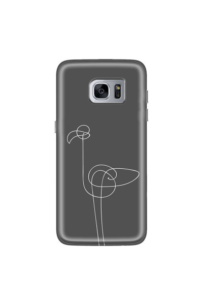 SAMSUNG - Galaxy S7 Edge - Soft Clear Case - Flamingo Drawing