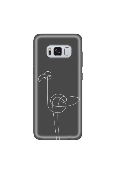 SAMSUNG - Galaxy S8 Plus - Soft Clear Case - Flamingo Drawing