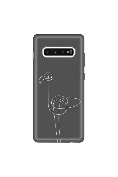 SAMSUNG - Galaxy S10 Plus - Soft Clear Case - Flamingo Drawing