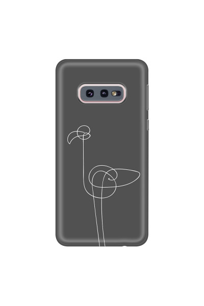 SAMSUNG - Galaxy S10e - Soft Clear Case - Flamingo Drawing