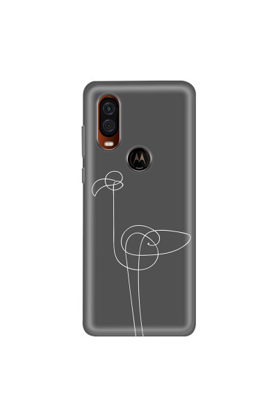 MOTOROLA by LENOVO - Moto One Vision - Soft Clear Case - Flamingo Drawing