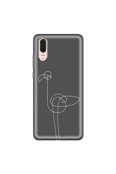 HUAWEI - P20 - Soft Clear Case - Flamingo Drawing