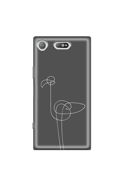 SONY - Sony Xperia XZ1 Compact - Soft Clear Case - Flamingo Drawing