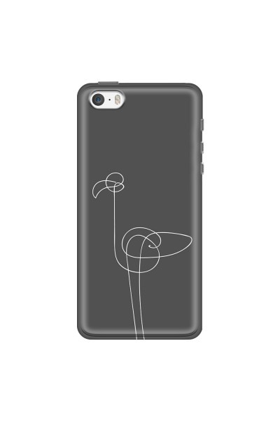 APPLE - iPhone 5S/SE - Soft Clear Case - Flamingo Drawing