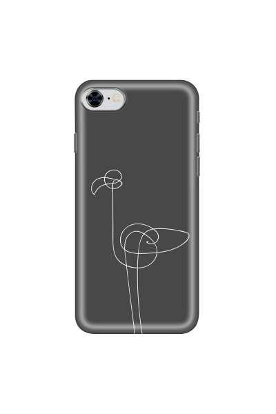 APPLE - iPhone 8 - Soft Clear Case - Flamingo Drawing