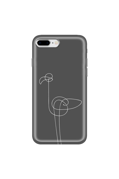 APPLE - iPhone 8 Plus - Soft Clear Case - Flamingo Drawing