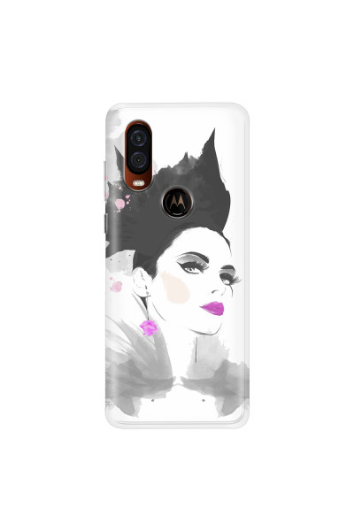 MOTOROLA by LENOVO - Moto One Vision - Soft Clear Case - Pink Lips