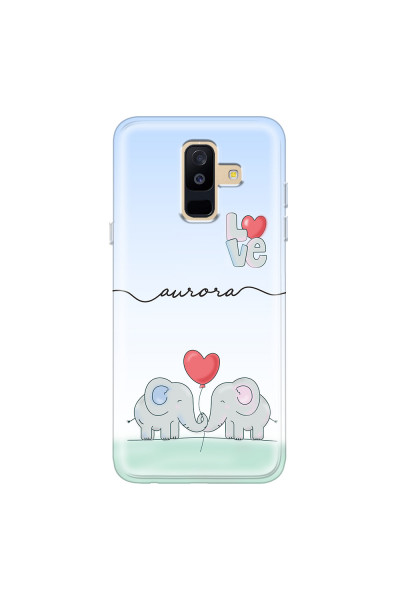 SAMSUNG - Galaxy A6 Plus 2018 - Soft Clear Case - Elephants in Love
