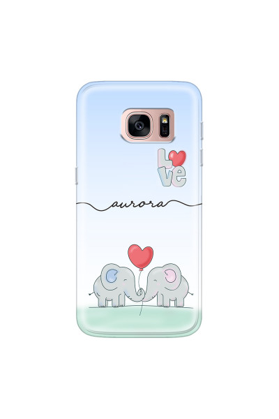 SAMSUNG - Galaxy S7 - Soft Clear Case - Elephants in Love