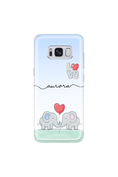 SAMSUNG - Galaxy S8 Plus - Soft Clear Case - Elephants in Love