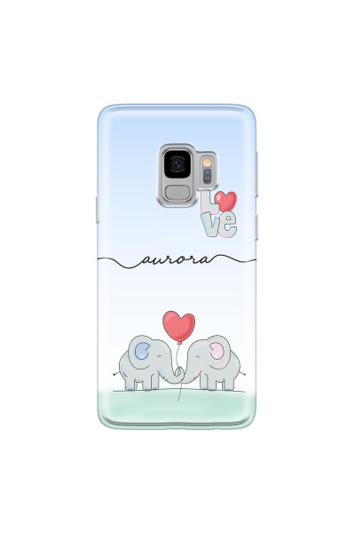 SAMSUNG - Galaxy S9 - Soft Clear Case - Elephants in Love
