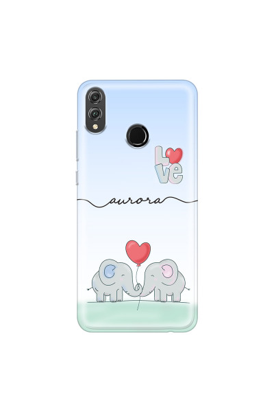 HONOR - Honor 8X - Soft Clear Case - Elephants in Love