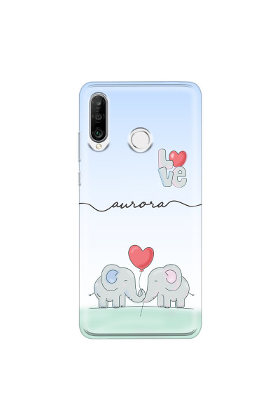 HUAWEI - P30 Lite - Soft Clear Case - Elephants in Love