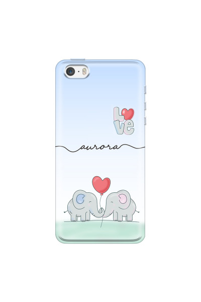 APPLE - iPhone 5S/SE - Soft Clear Case - Elephants in Love