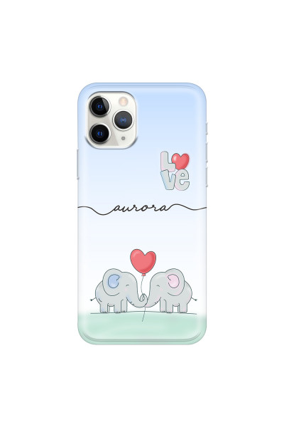 APPLE - iPhone 11 Pro Max - Soft Clear Case - Elephants in Love