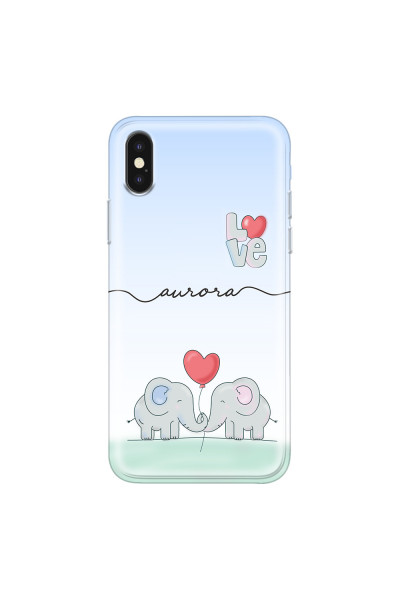APPLE - iPhone XS Max - Soft Clear Case - Elephants in Love