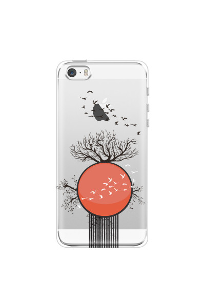 APPLE - iPhone 5S/SE - Soft Clear Case - Bird Flight