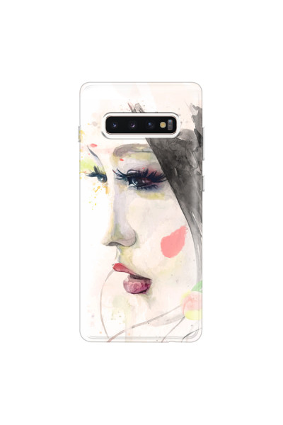 SAMSUNG - Galaxy S10 Plus - Soft Clear Case - Face of a Beauty