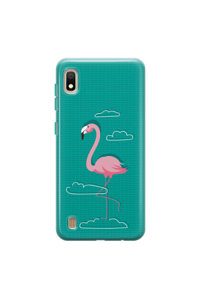 SAMSUNG - Galaxy A10 - Soft Clear Case - Cartoon Flamingo