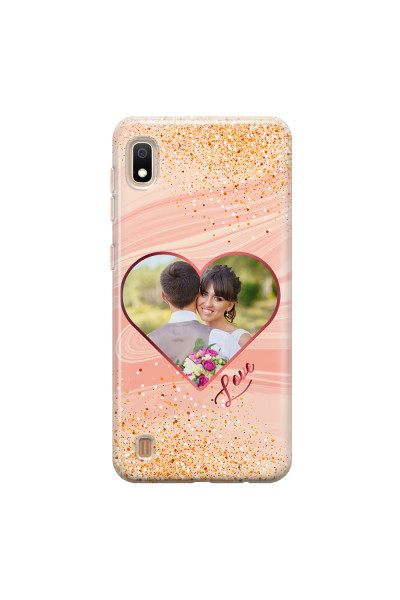 SAMSUNG - Galaxy A10 - Soft Clear Case - Glitter Love Heart Photo