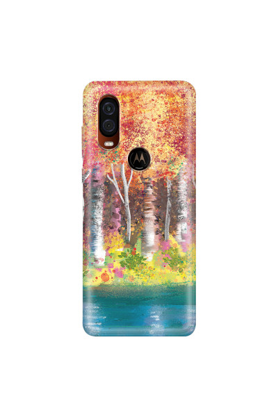 MOTOROLA by LENOVO - Moto One Vision - Soft Clear Case - Calm Birch Trees