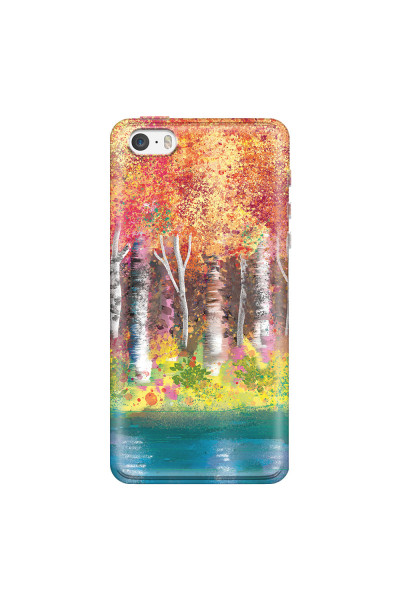 APPLE - iPhone 5S/SE - Soft Clear Case - Calm Birch Trees