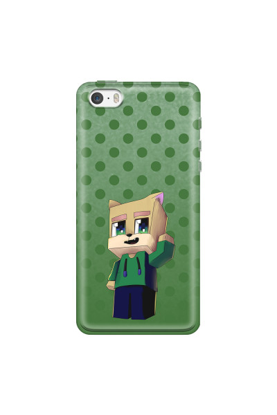 APPLE - iPhone 5S/SE - Soft Clear Case - Green Fox Player