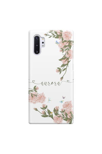 SAMSUNG - Galaxy Note 10 Plus - 3D Snap Case - Pink Rose Garden with Monogram Green