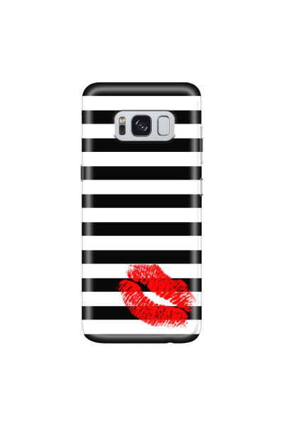 SAMSUNG - Galaxy S8 Plus - Soft Clear Case - B&W Lipstick