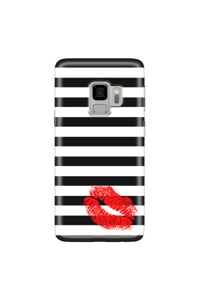SAMSUNG - Galaxy S9 - Soft Clear Case - B&W Lipstick